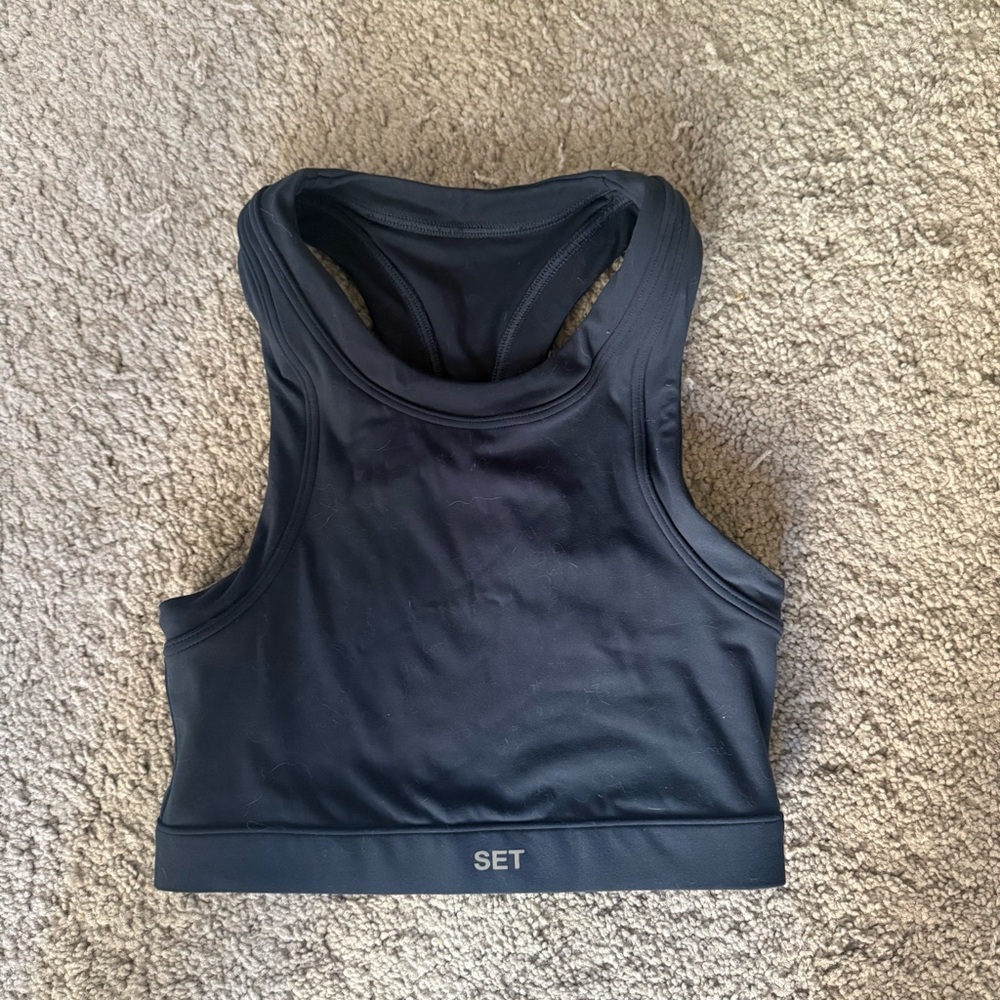 SET Active Black Sports Bra with Logo